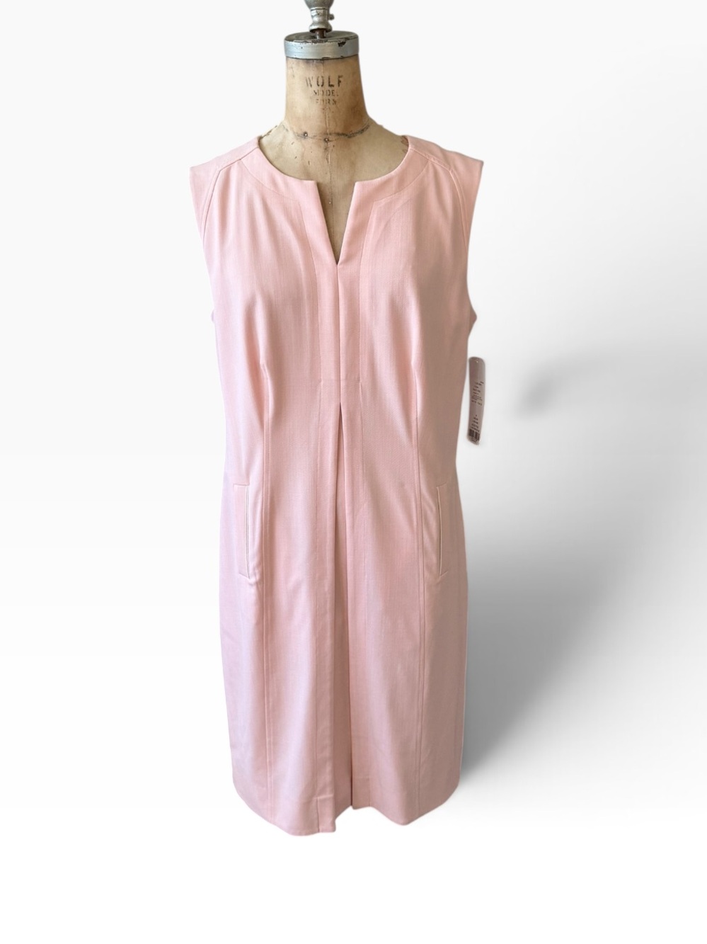 Carlisle Collection NWT New Sleeveless Pink(Veiled Rose) Shift Dress Ret. $595 8